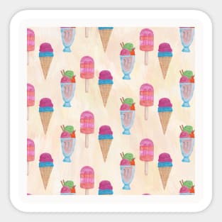 Ice Cream Neck Gator Waffle Cones Popsicles and Sundaes Sticker